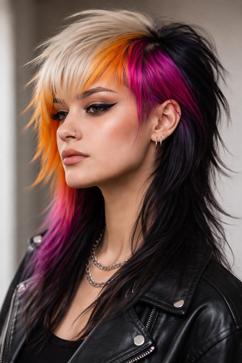 12 Asymmetrical Haircuts With A Modern Edge 6 Asymmetrical mullet with color blocks and contrasting lengths.