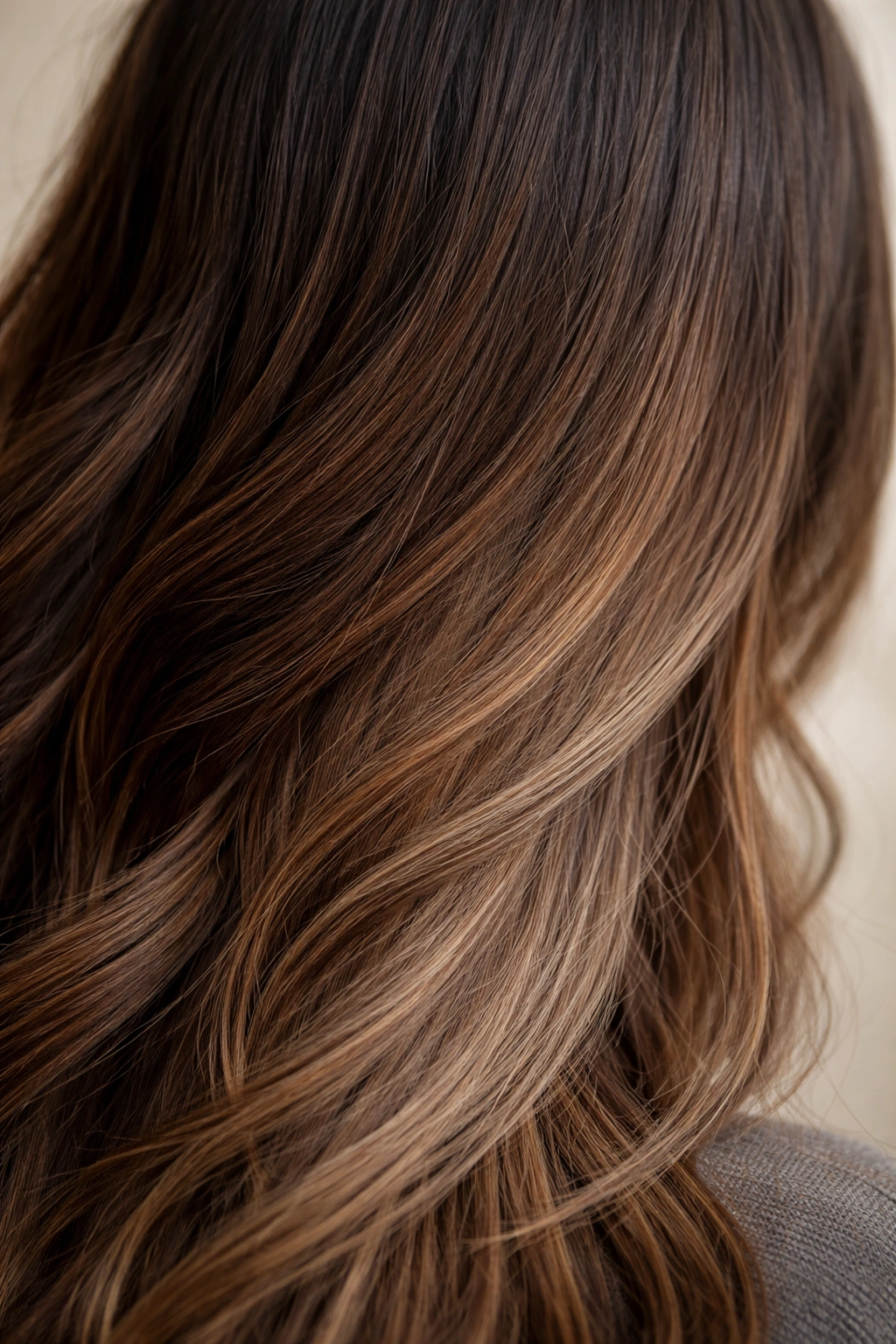 Hair strand showing fading color and tonal shift in demi-permanent color
