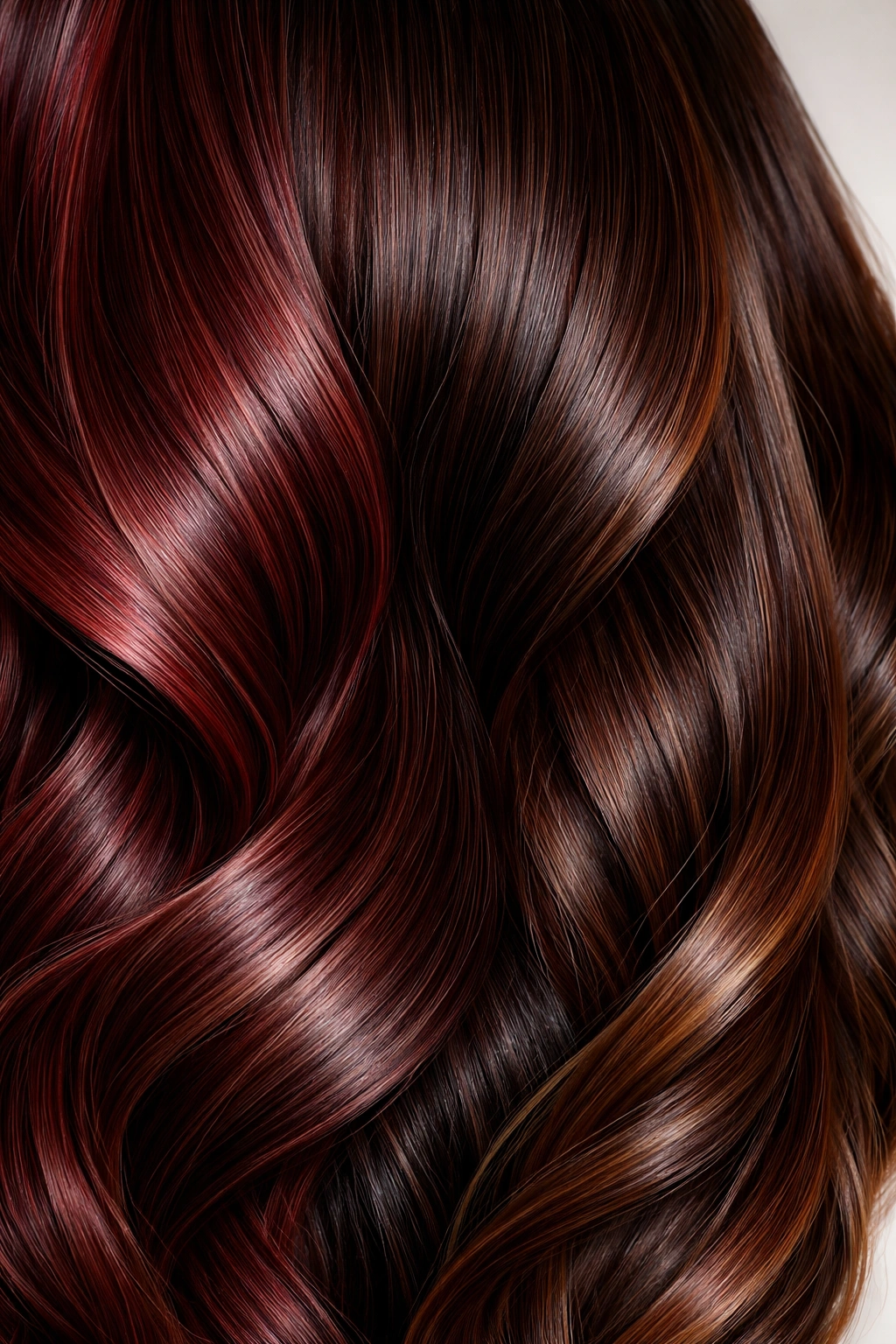 Dyed hair with moisture and shine emphasizing color longevity