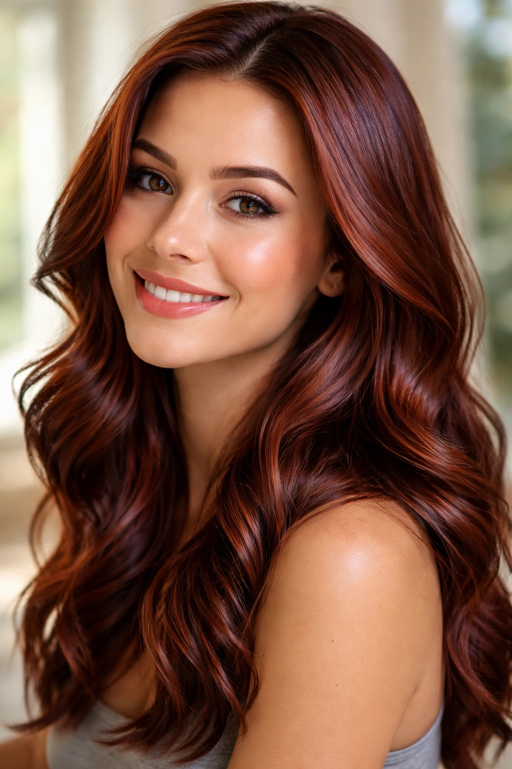 Close-up of vibrant color-treated hair under natural light
