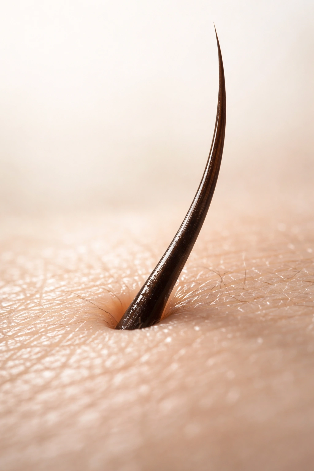 Close-up of a healthy hair strand against a softly blurred background
