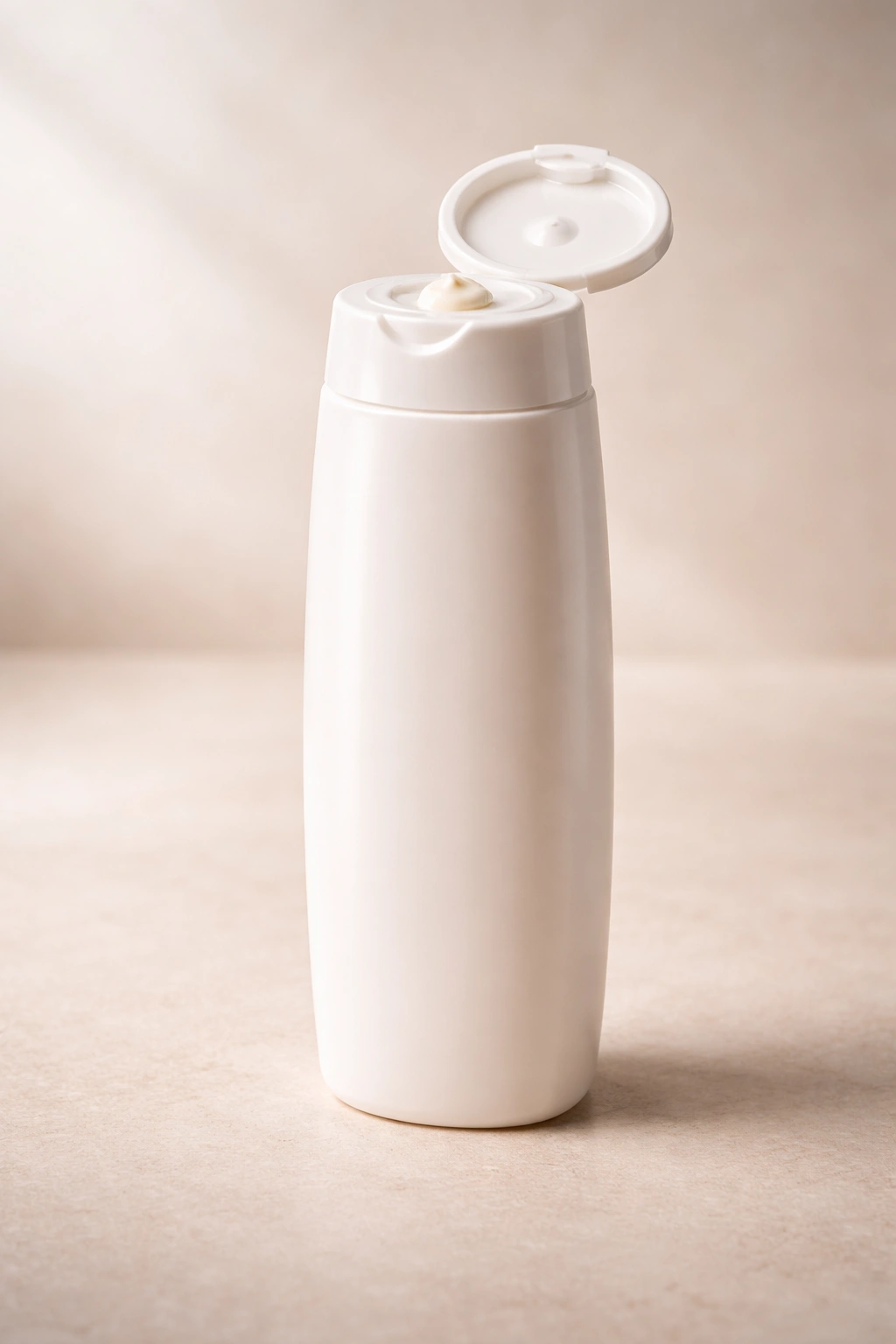 Close-up of conditioner bottle under soft studio lighting to illustrate using conditioner as a mask