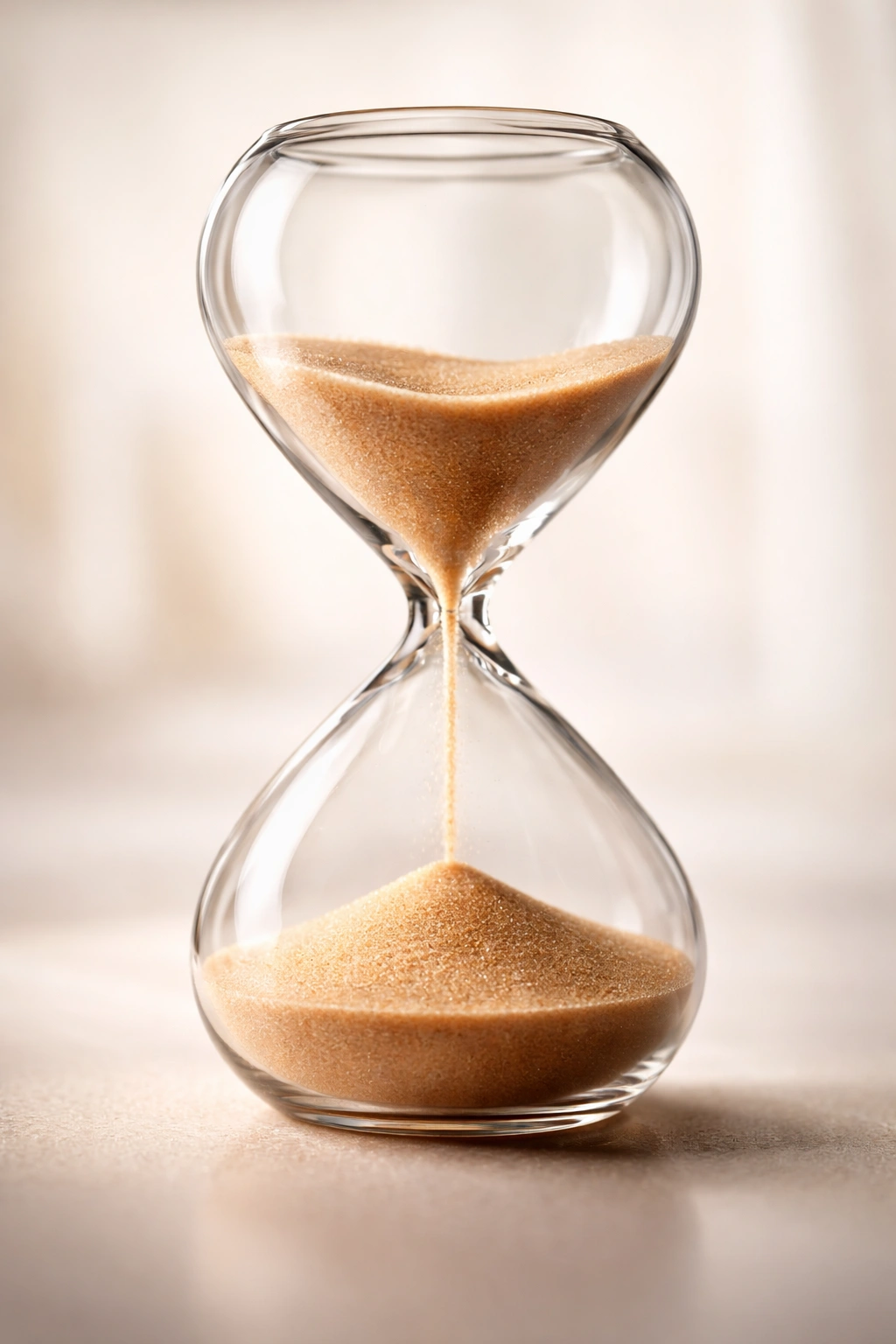 Hourglass symbolizing timing for conditioning in a neutral setup