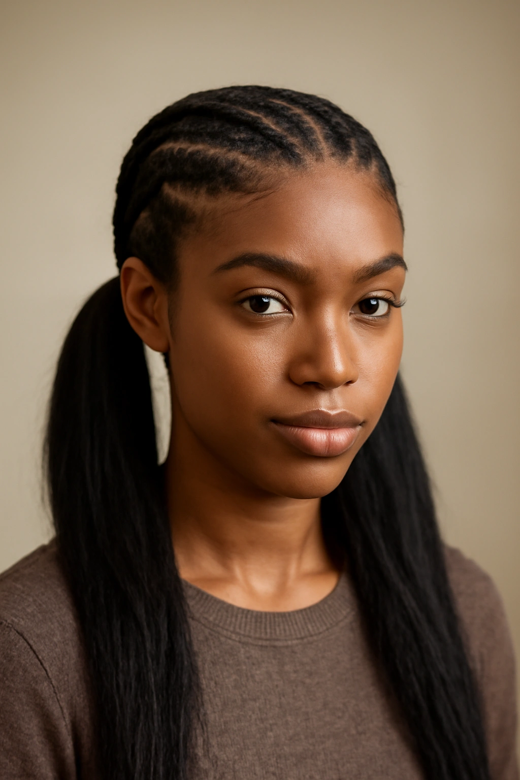 10 Pigtail Braid Styles Black Women Should Bookmark 9 Close-up showing cornrows transitioning into pigtails