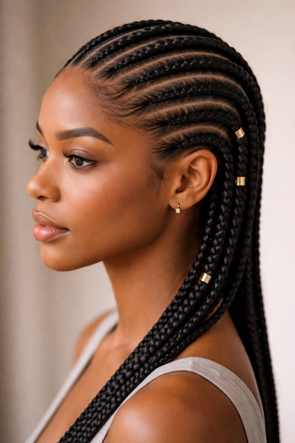 15 Protective Styles That Still Look Put Together 11 Cornrows with minimal adorning and sparse cuffs