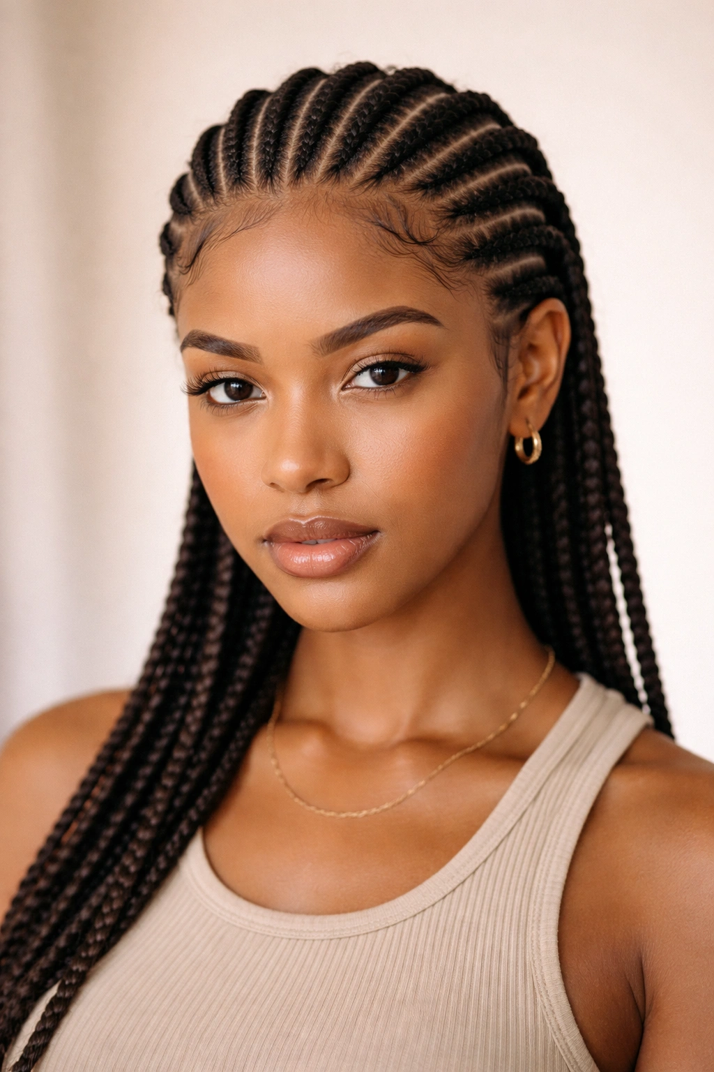 25 Natural Hairstyles For Coily And Curly Textures 11 Close-up of tight cornrows running straight lines along the scalp