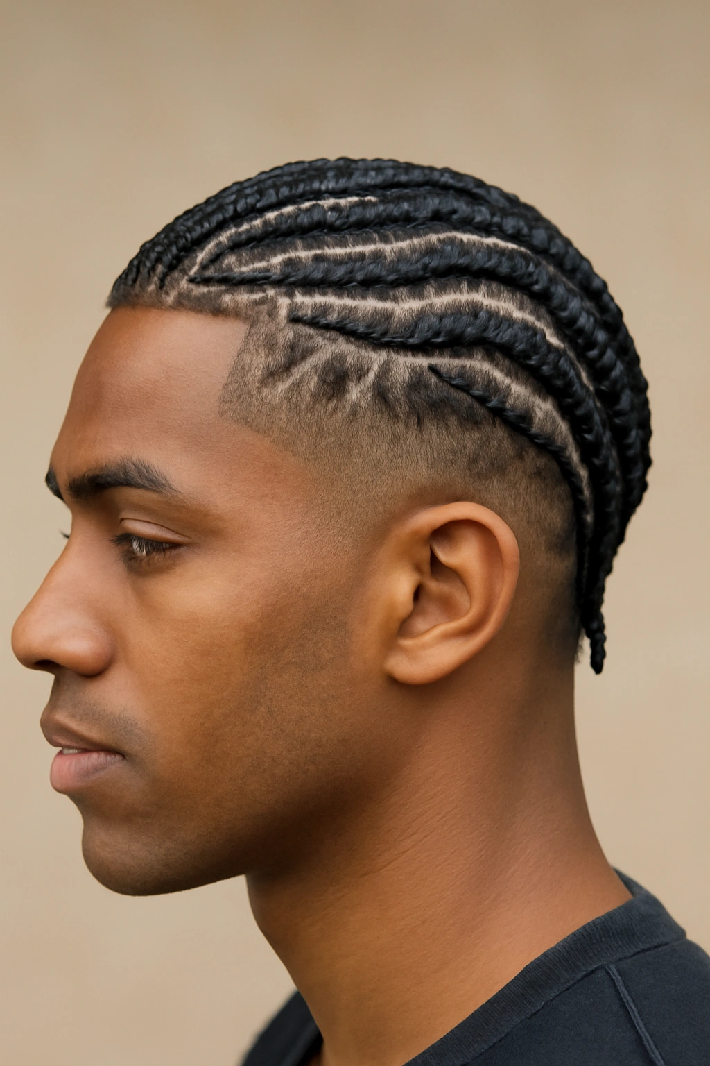 10 Cornrow Styles That Look Amazing on Short Hair 6 Top cornrows with shaved sides creating high-contrast silhouette