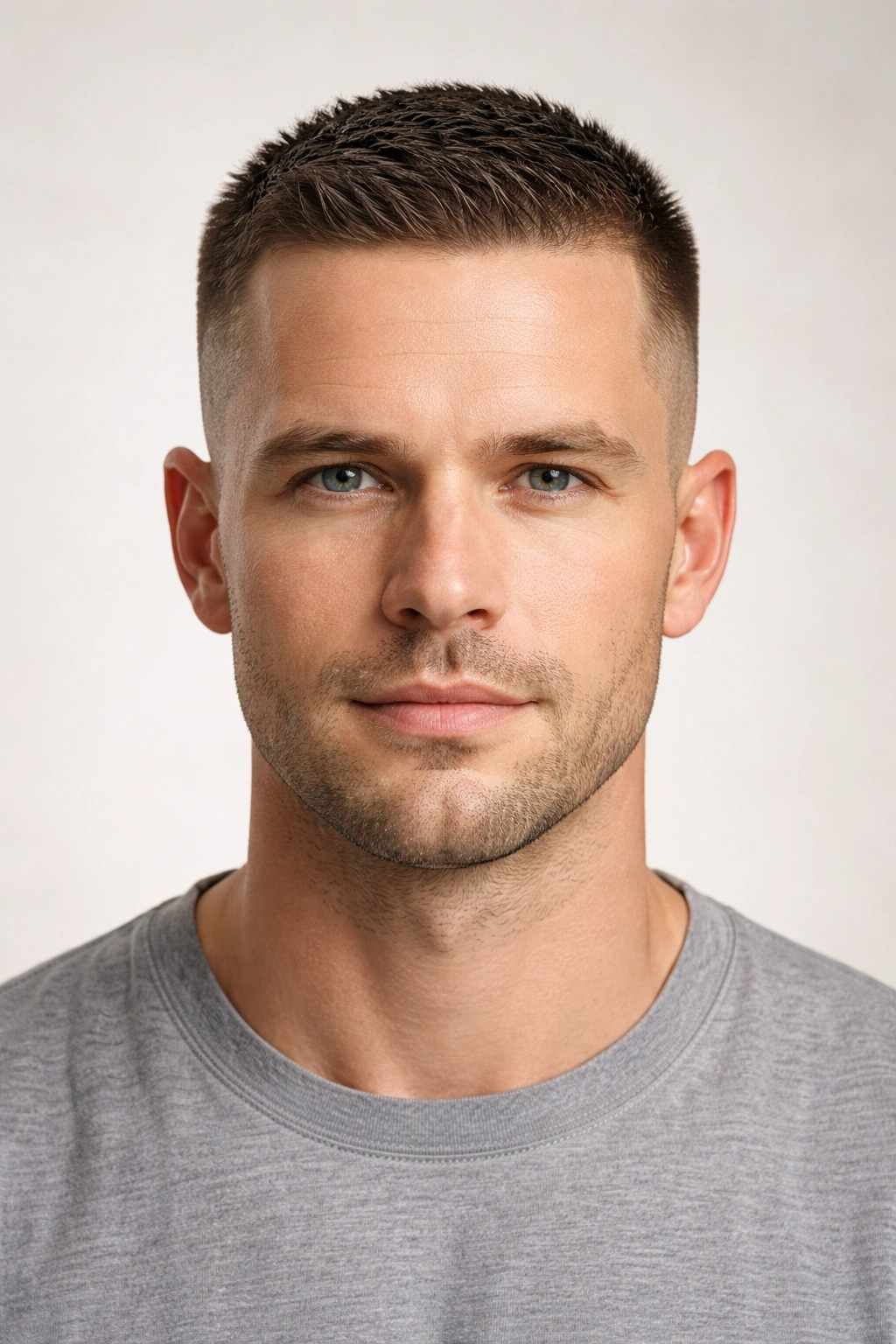 Headshot of man with crew cut