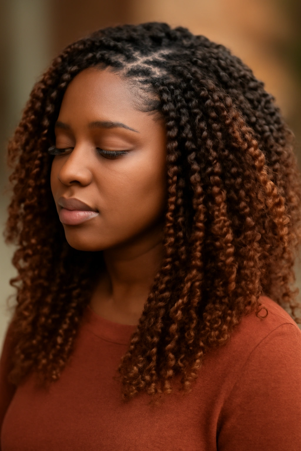 12 Fall Hairstyles Black Women Will Look Great In 8 Crochet braids with curly textured extensions in fall tones.