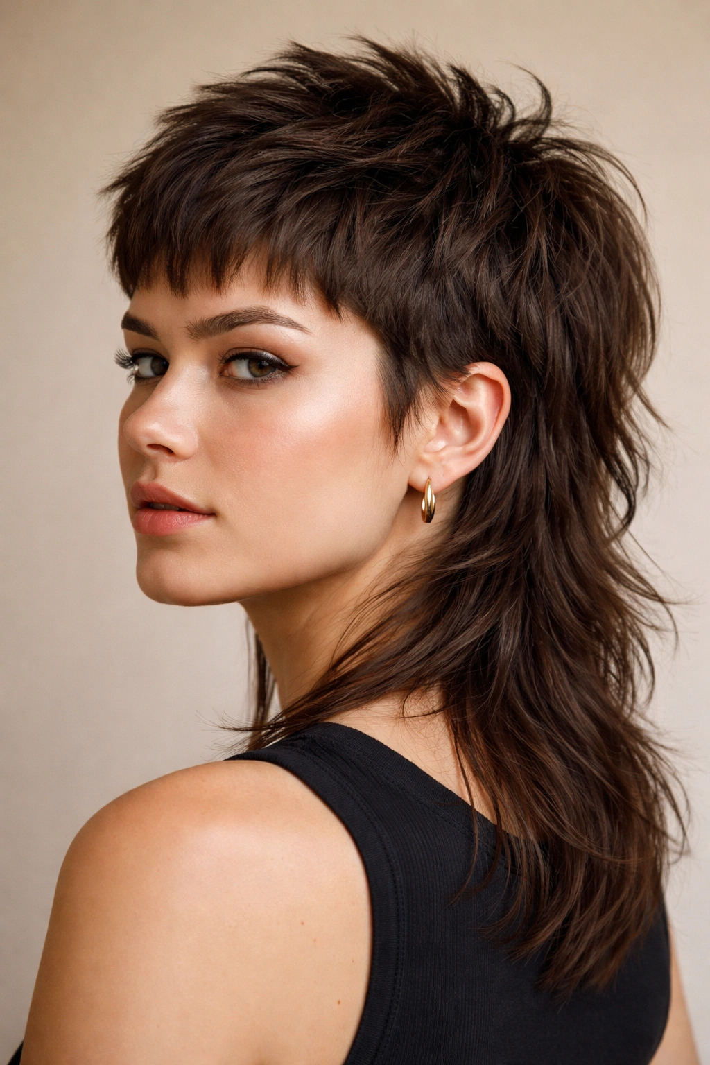 10 Low Maintenance Short Cuts For Thick Heavy Hair 10 Cropped mullet hairstyle with very short front and long textured back on thick hair.
