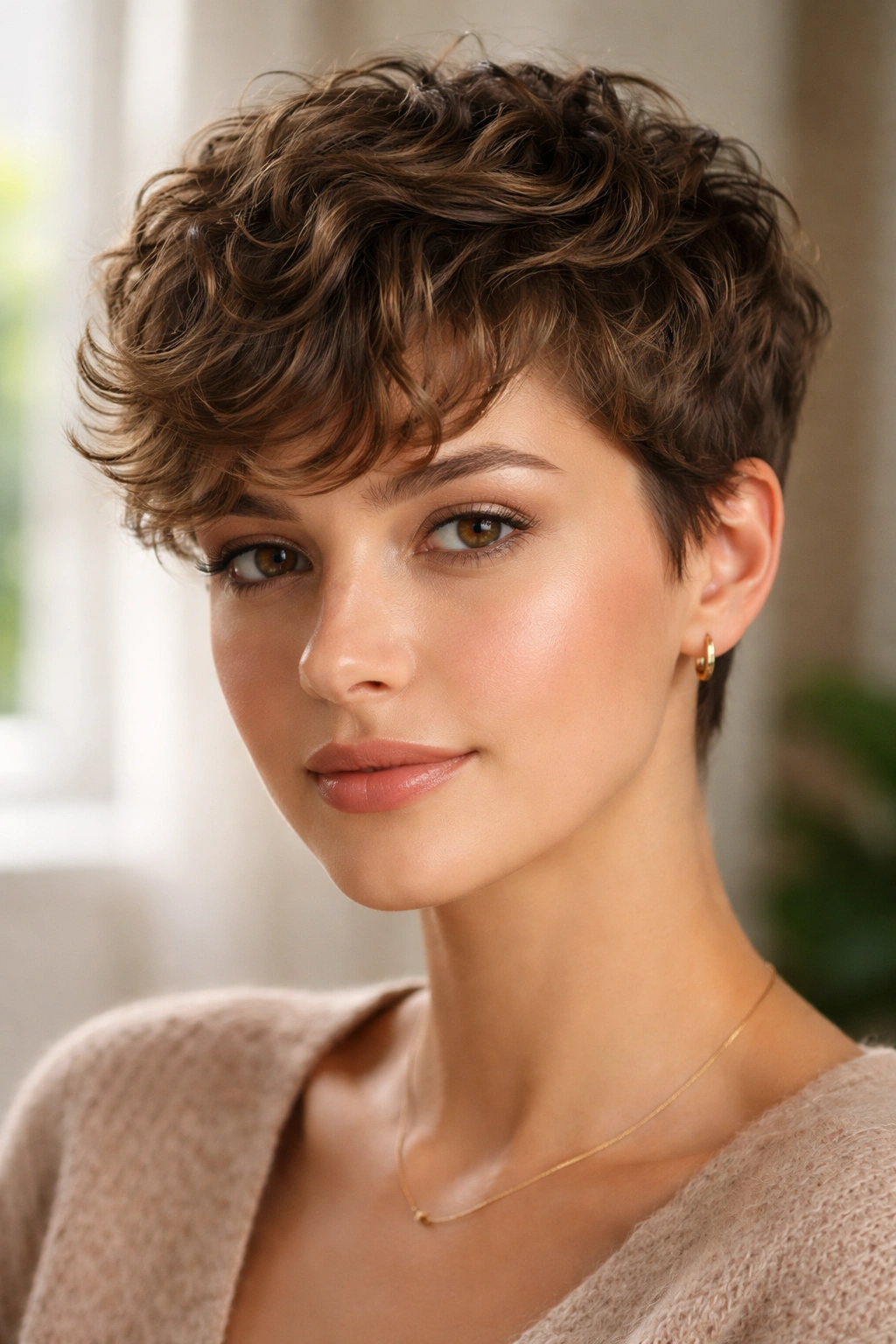 10 Short Haircuts That Tame Frizzy Hair For Real 5 Cropped wavy hairstyle showing defined natural waves