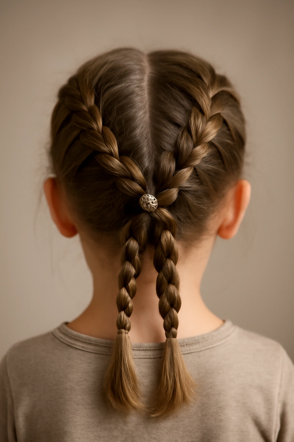 18 Braided Toddler Hairstyles That Won't Come Undone 16 Two Dutch braids crossing at the back of the head