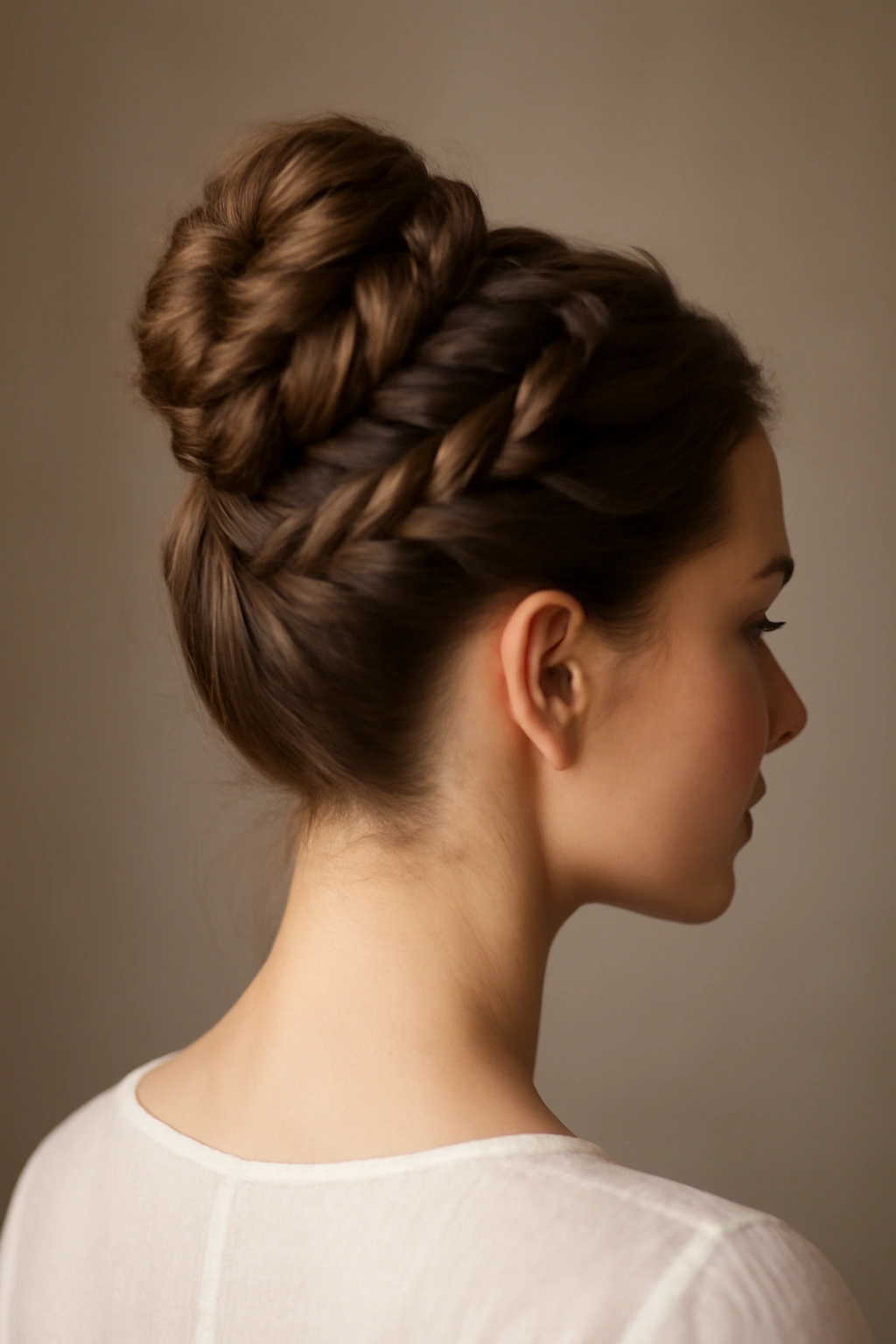 10 Elegant Updos for Weddings and Formal Events 3 High crown braid updo with braids encircling the crown and a neat bun