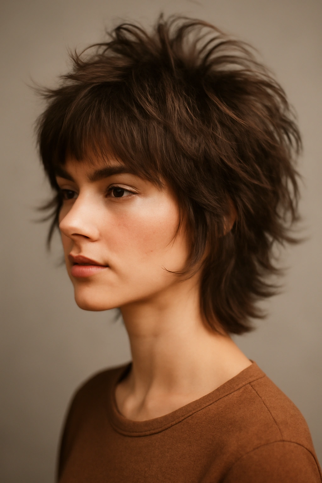 20 Shaggy Styles That Make Your Hair Look Effortlessly Good 16 Model's shag hairstyle with pronounced crown volume and lift