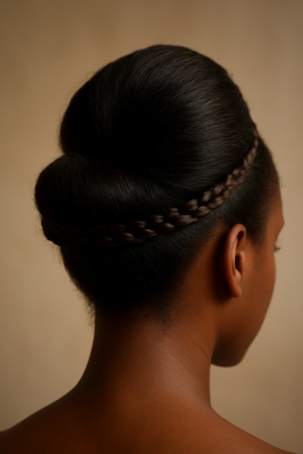 12 Elegant French Roll Updos Every Black Woman Needs 9 French roll with a crown wrap braided around the base, elegant and elevated