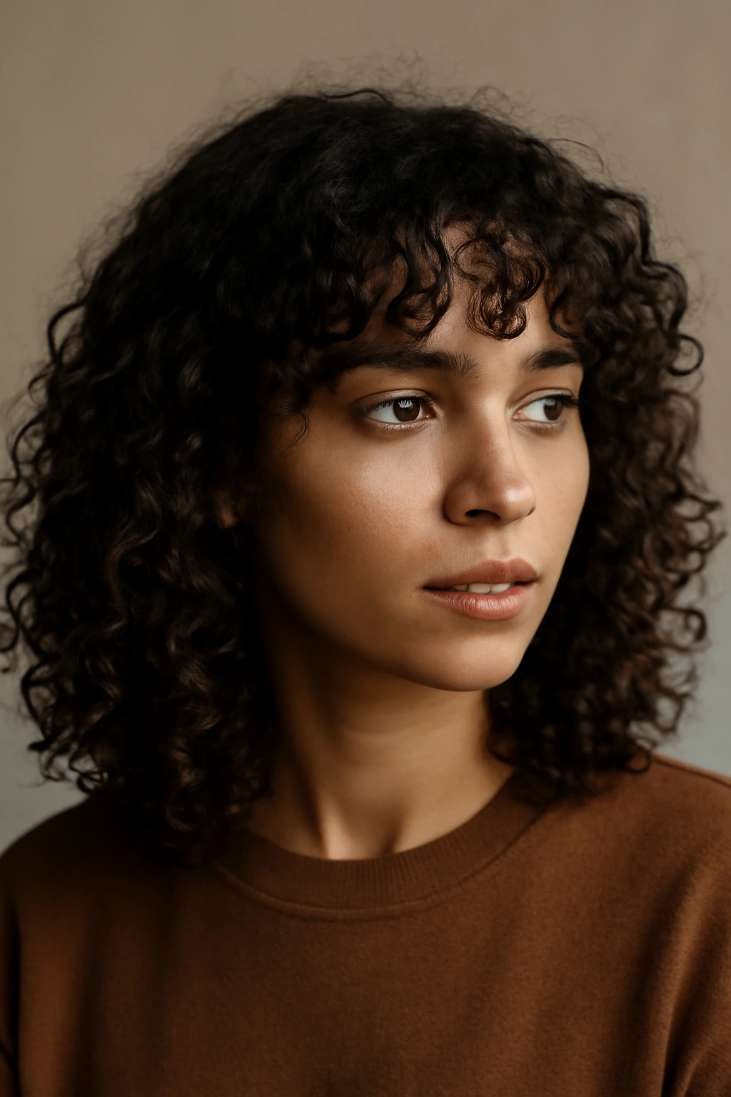 10 Curly Fringe Styles That Frame Your Face Perfectly 2 Portrait showing varied curl textures with a soft fringe framing the face