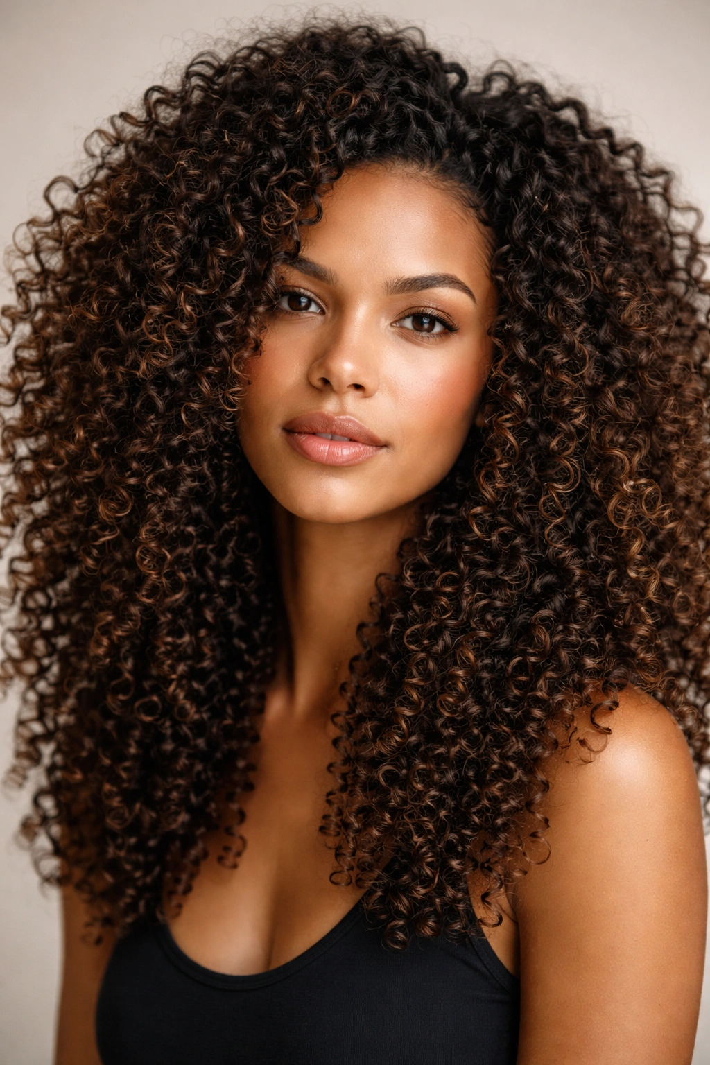 Portrait of a person with clearly defined curls highlighting curl pattern
