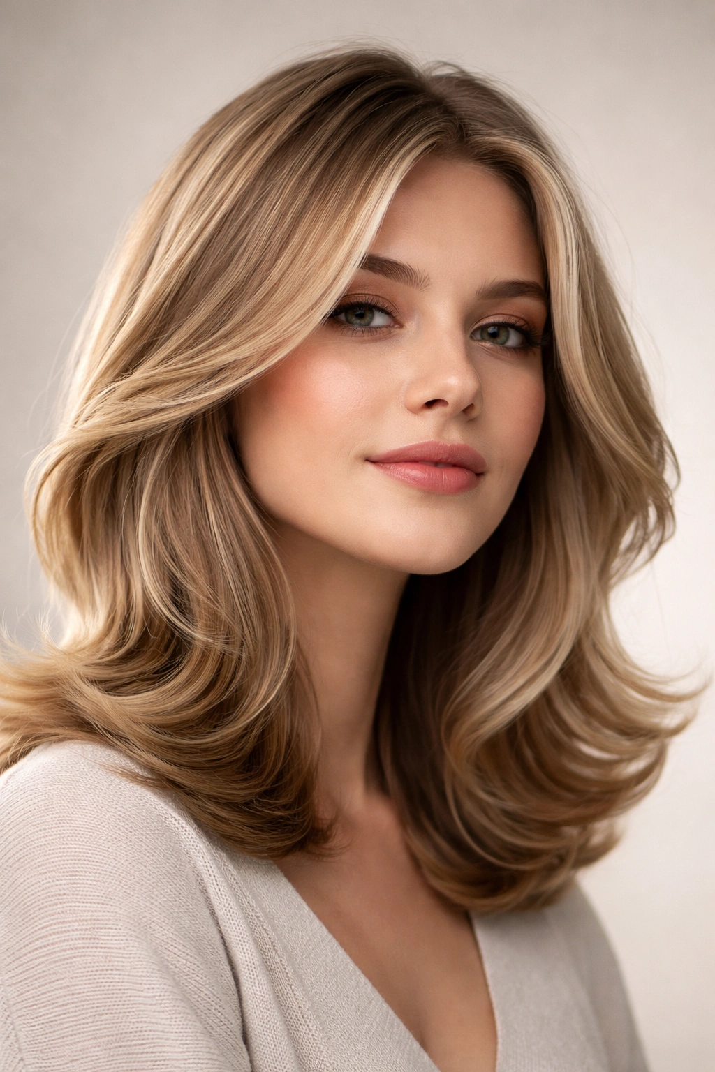Inward-curled waves forming a polished silhouette on fine hair
