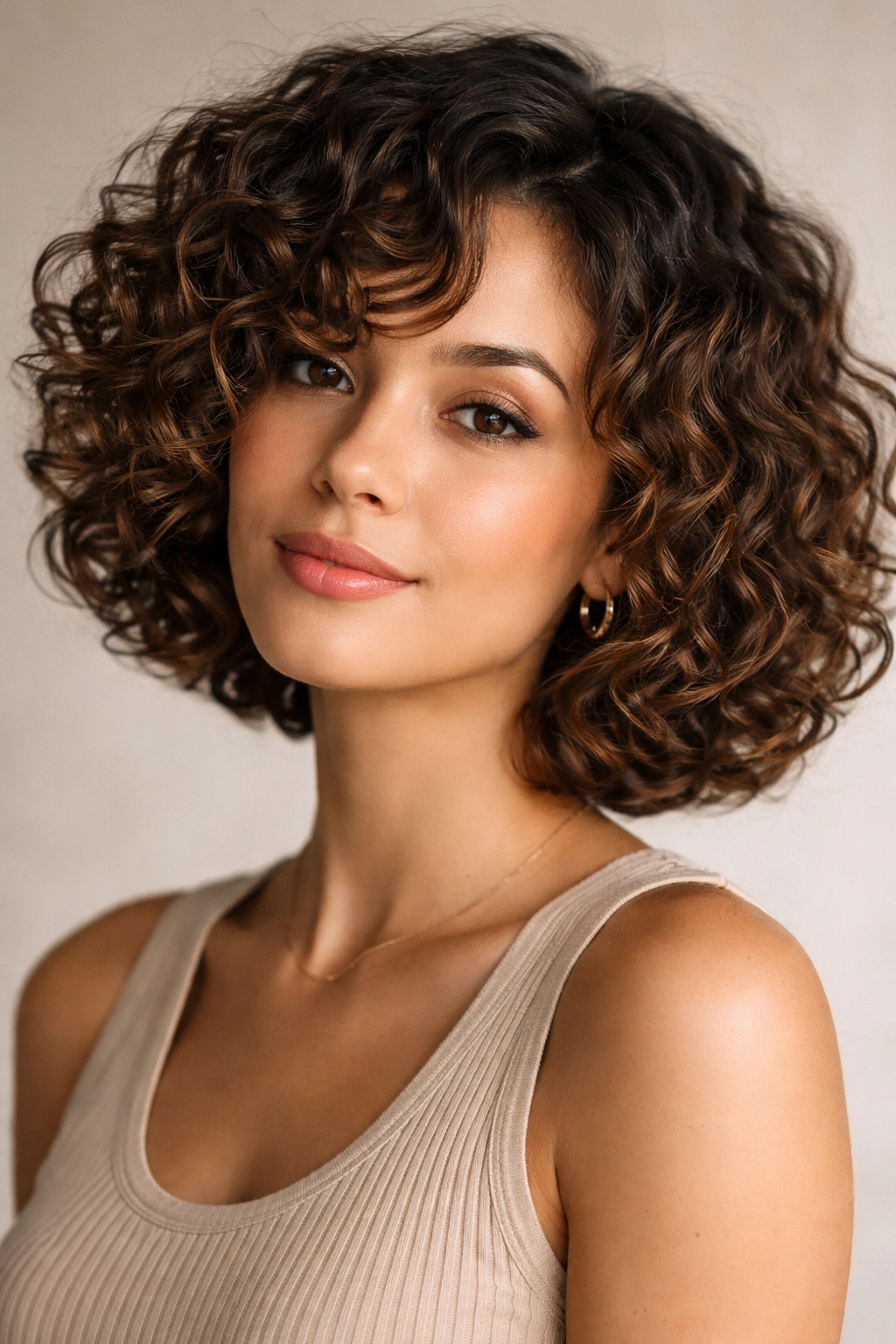 15 Low Maintenance Haircuts For Packed Schedules 13 Close-up portrait of a person with a short curly bob showing defined curls and volume