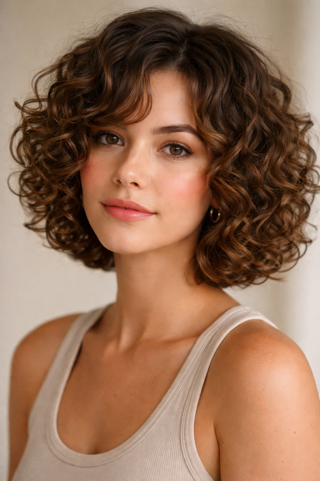 10 Chin Length Cuts For Round And Oval Faces 10 Curly chin-length cut with defined waves and layered curls