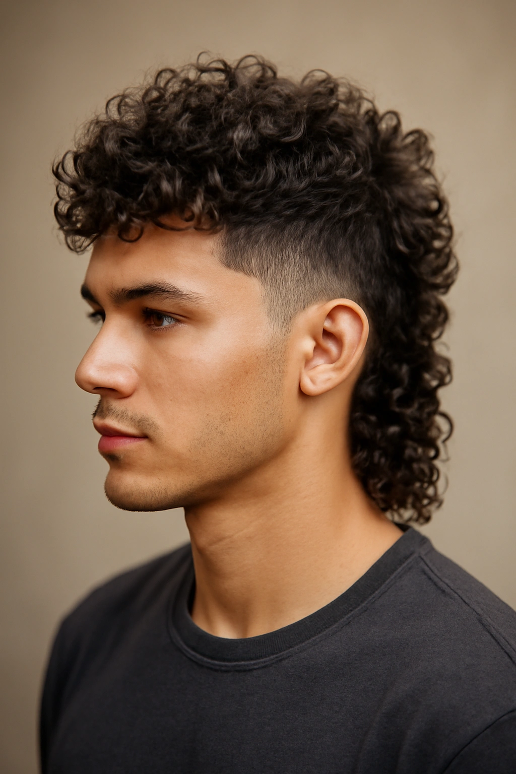 10 Short Mullet Cuts That Instantly Stand Out 6 Close-up of The Curly and Coily Mullet highlighting top curls and back curl pattern