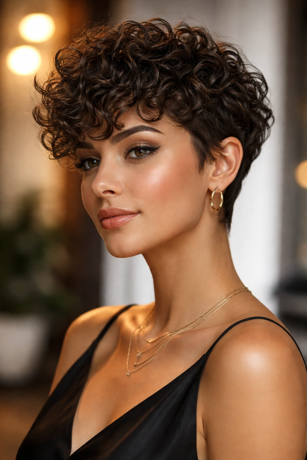 Portrait of a person with a tousled curly crop and natural texture.