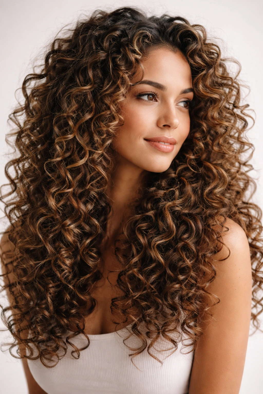 25 Long Haircuts For Women With Every Hair Type 22 Close-up of natural curls enhanced by pattern-cutting and layering