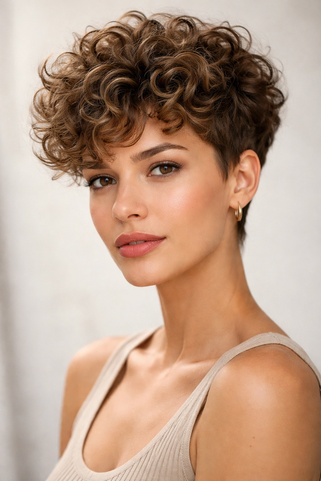 10 Longer Pixie Cuts With A Soft Feminine Feel 3 Curly pixie with volume showing defined curls