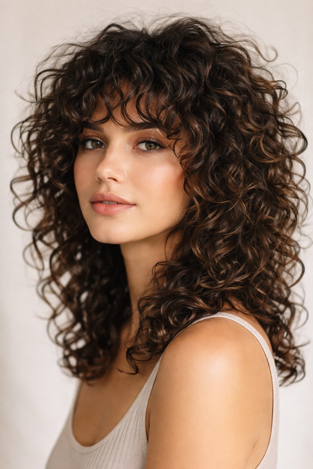 18 Textured Shag Layered Cuts With Great Movement 13 Close-up of naturally curly hair with a defined Curly Girl Method shag and curl pattern