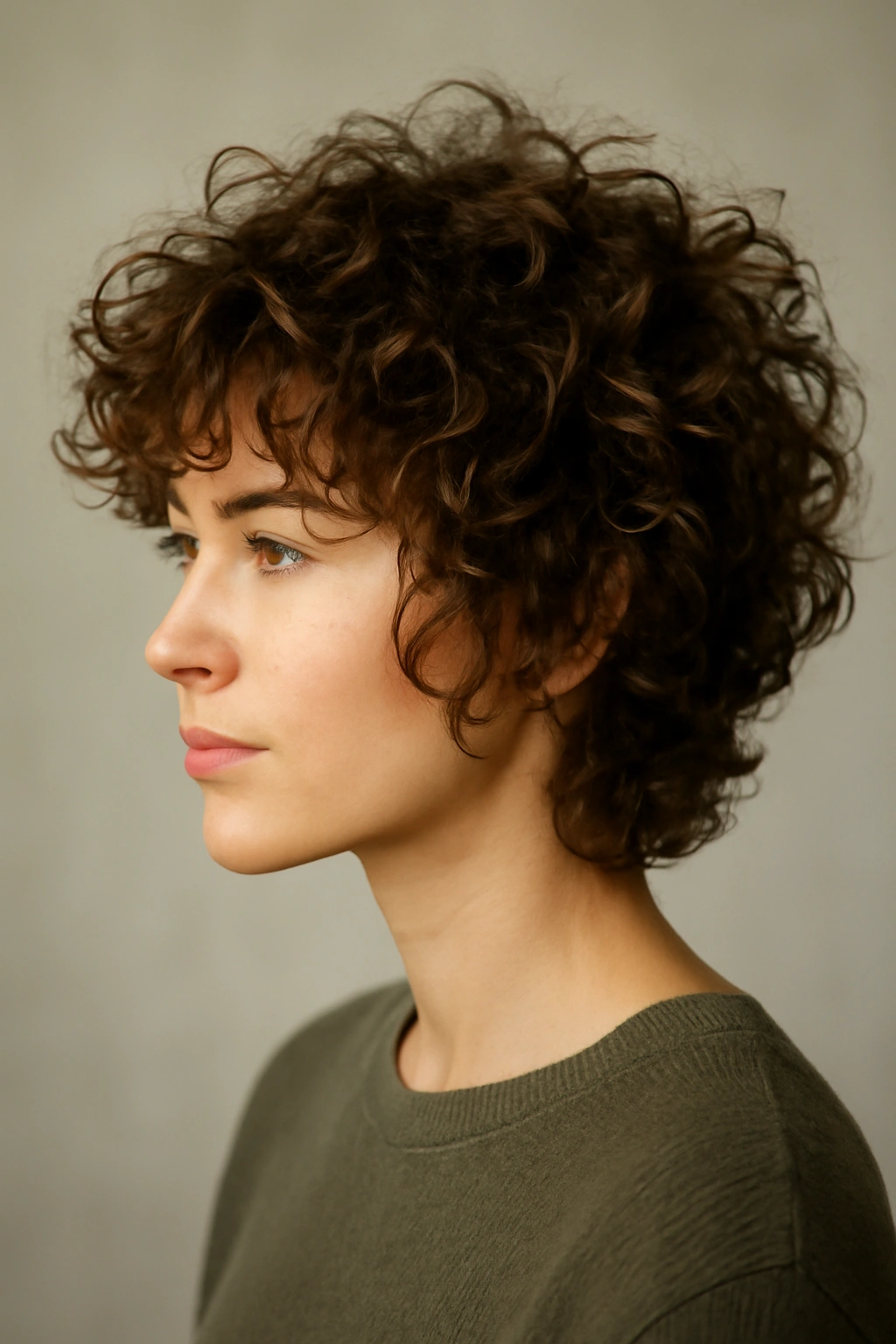 20 Shaggy Styles That Make Your Hair Look Effortlessly Good 9 Close-up of curly shag with layered texture and wave definition