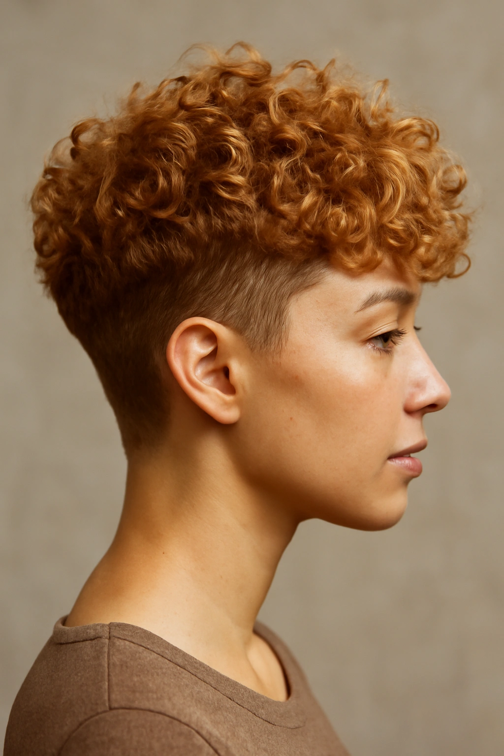 12 Short Strawberry Blonde Haircuts Women Are Loving 8 Curly textured strawberry blonde with tapered back and longer top