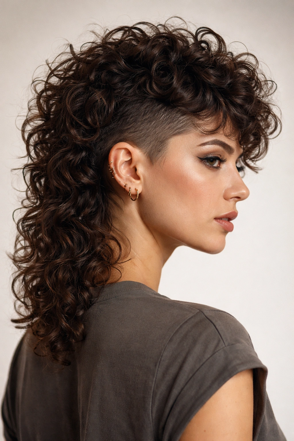 12 Mullet Undercut Styles For Bold Women To Try 10 Curly-textured mullet undercut with defined curls and tapered sides.