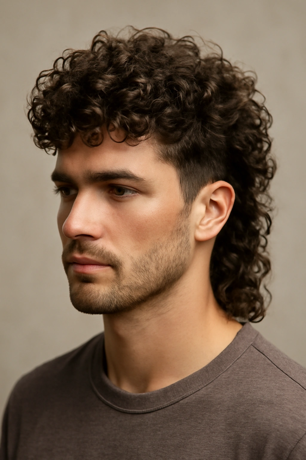 10 Mullet Haircuts That Suit Thick Heavy Hair 6 Curly volume mullet showing natural curls on top and back