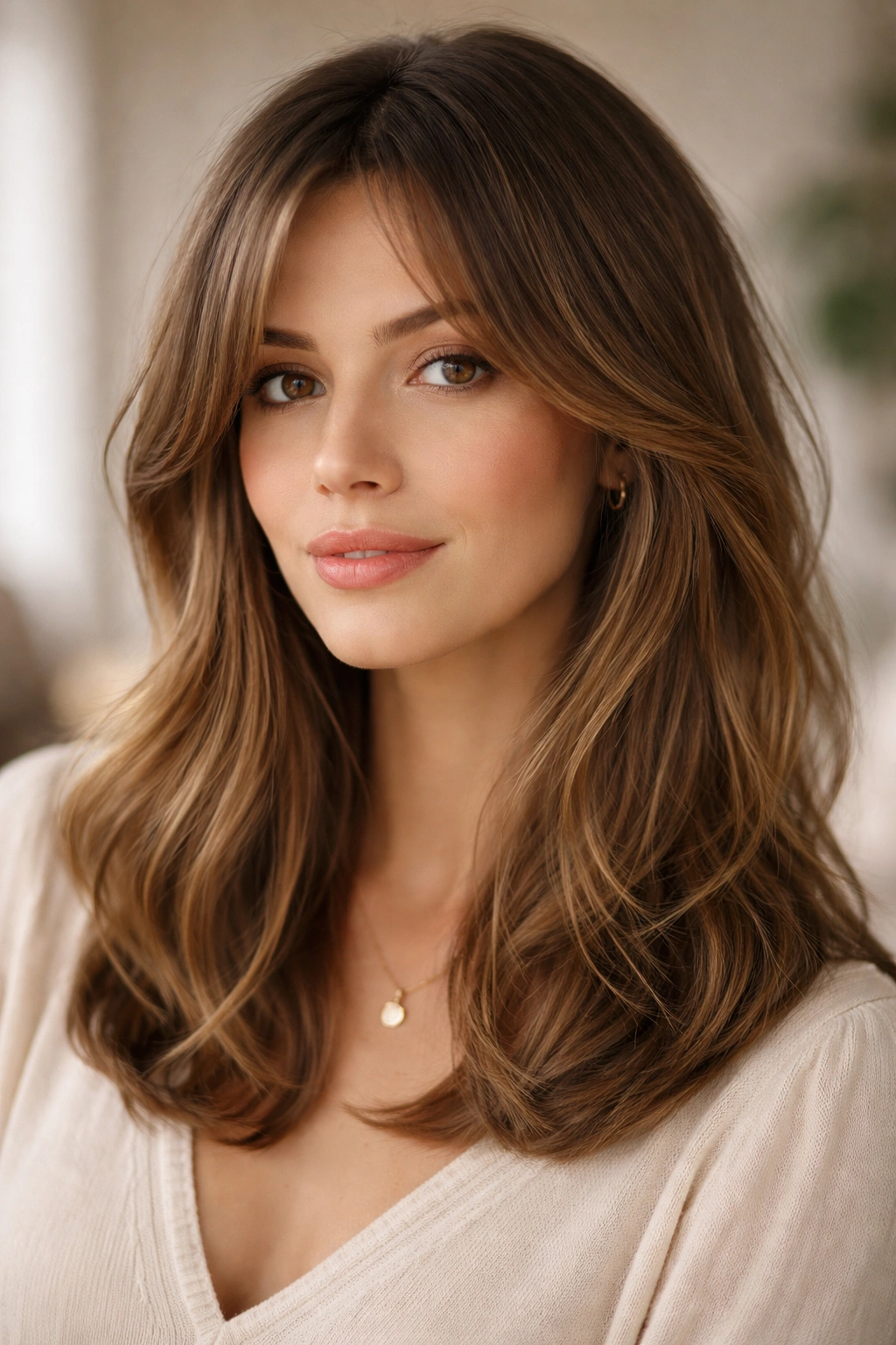 25 Haircut Styles Trending For Women This Season 20 Face-framing curtain bangs framing the face with center part