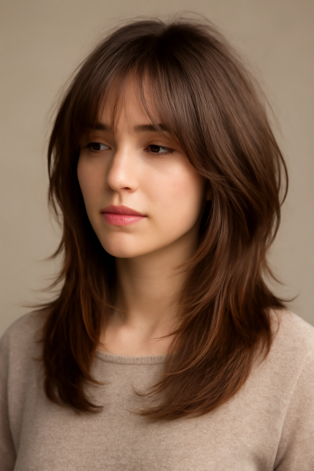 20 Medium Layered Haircuts Stylists Get Asked For Most 12 Curtain bang layered cut with long curtain bangs framing the face