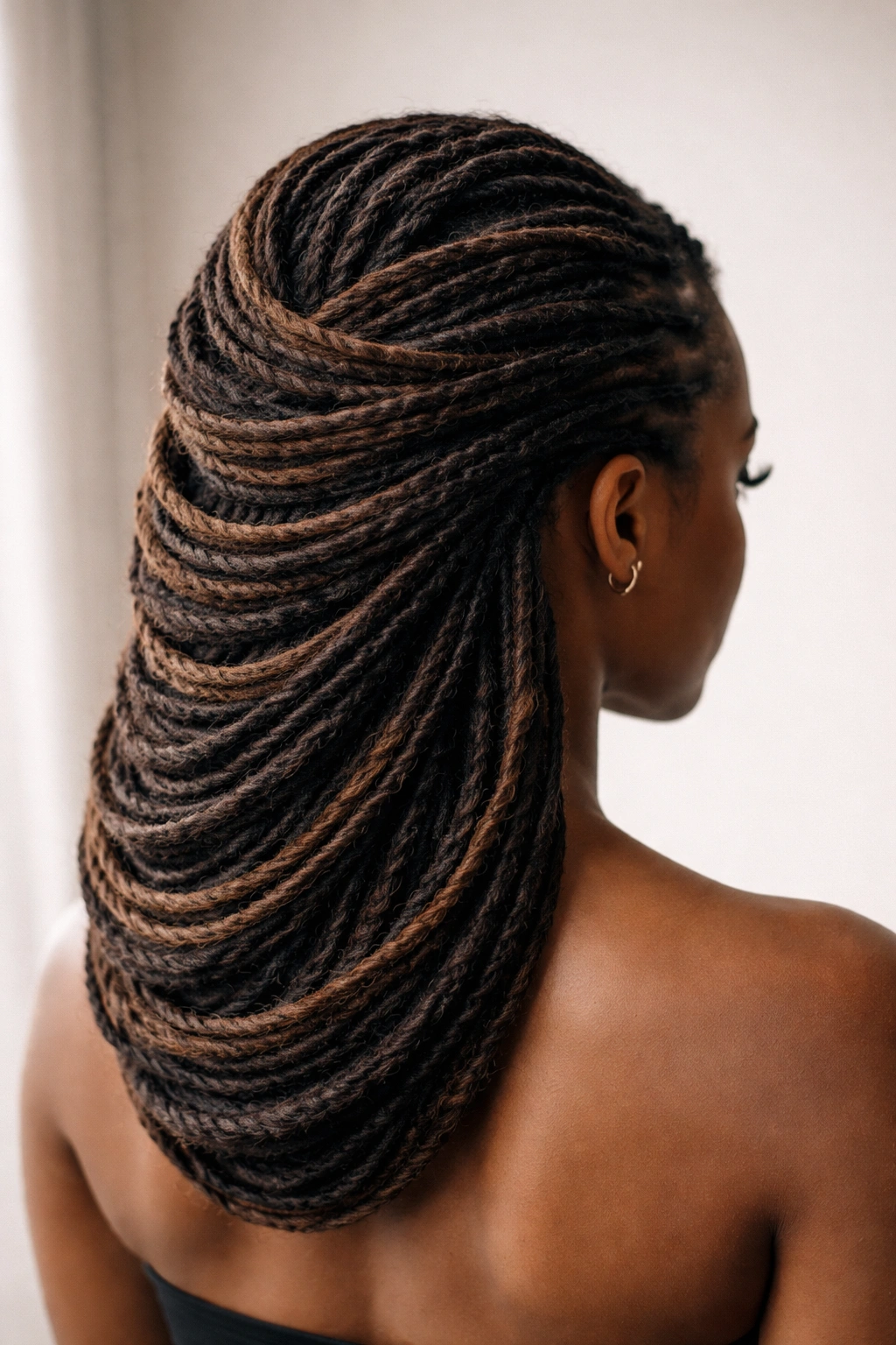 20 Dreadlock Styles For Women At Every Hair Length 17 Curved arrangement of locs along the back of the head