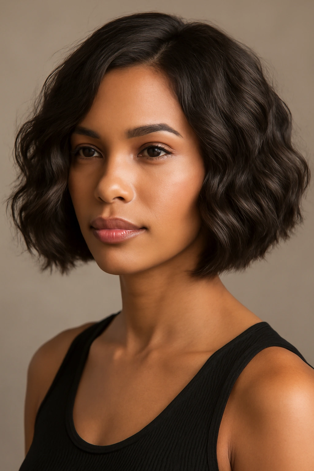 10 Quick Weave Short Styles Worth Asking For Now 5 Curved bob with textured waves and inward-curving front pieces
