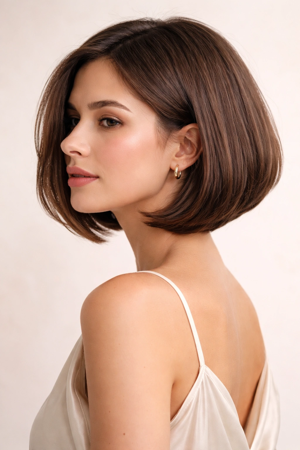 Curved A-line Italian bob with front shorter back longer