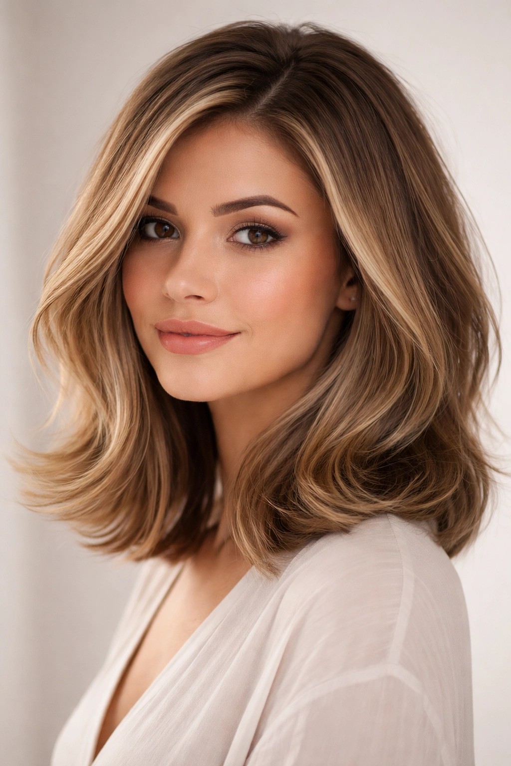 Curved lob with soft movement and layers