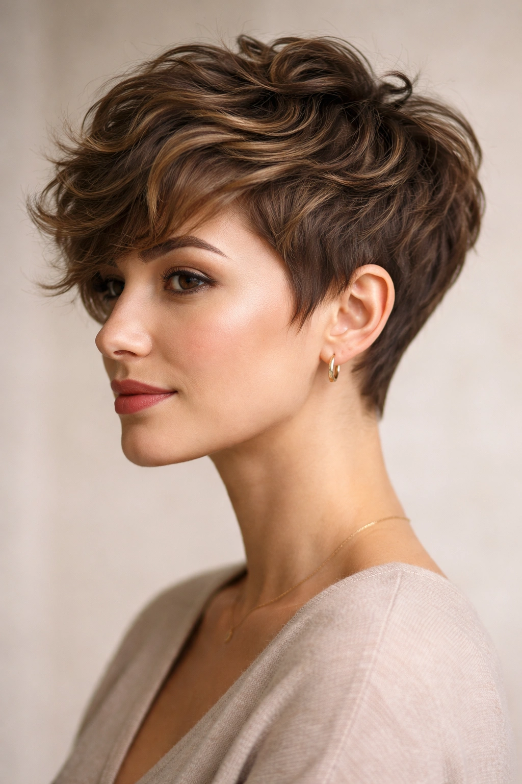 10 Wavy Pixie Cuts That Almost Style Themselves 9 Curved pixie with textured crown and voluminous wave-friendly crown