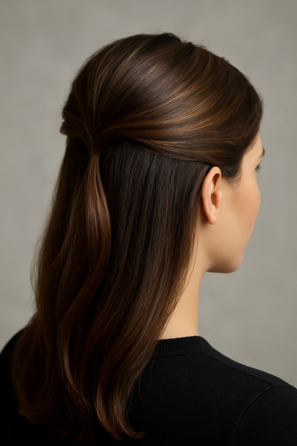 12 Easy Half Up Hairstyles for Work or Weekends 12 Chic half up with curved sections pinned at crown