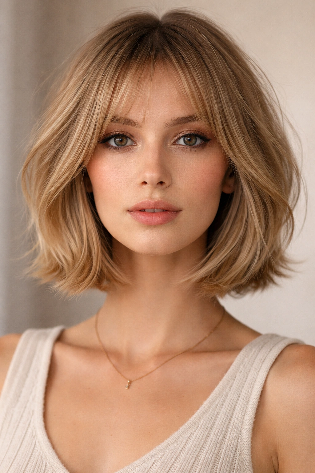25 Bob Cuts Matched To Your Face Shape And Hair 5 Long-faced model with curved shag bob and fine hair
