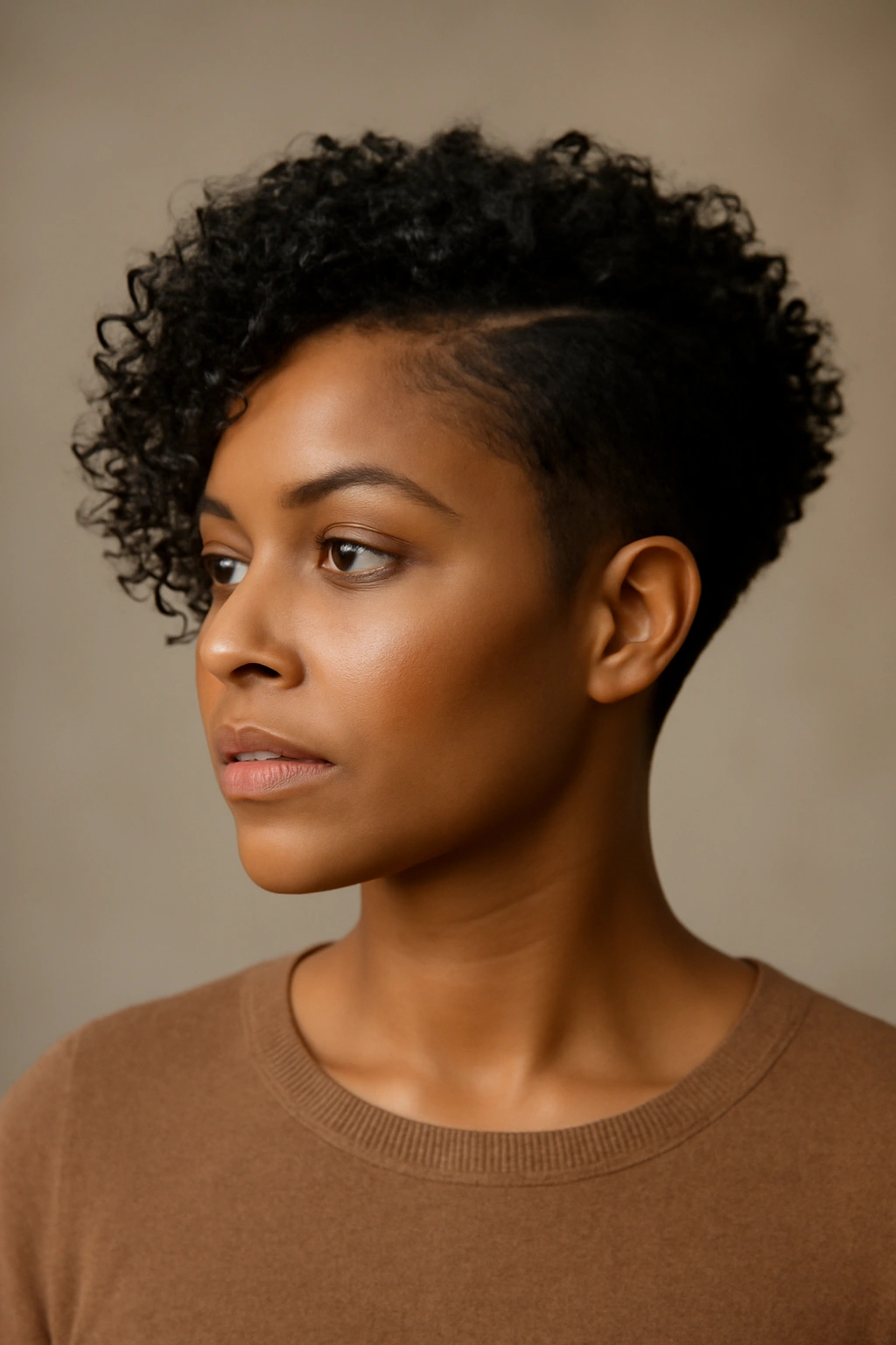 12 Short Curly Haircuts for Black Women to Copy Now 11 Profile view of curved undercut bob hairstyle