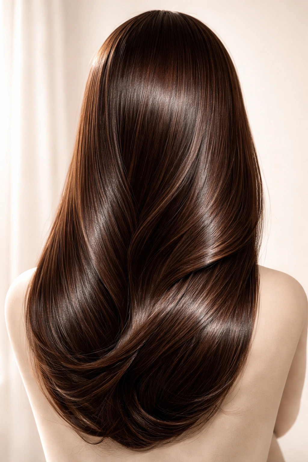 Silky, glossy hair on mannequin head