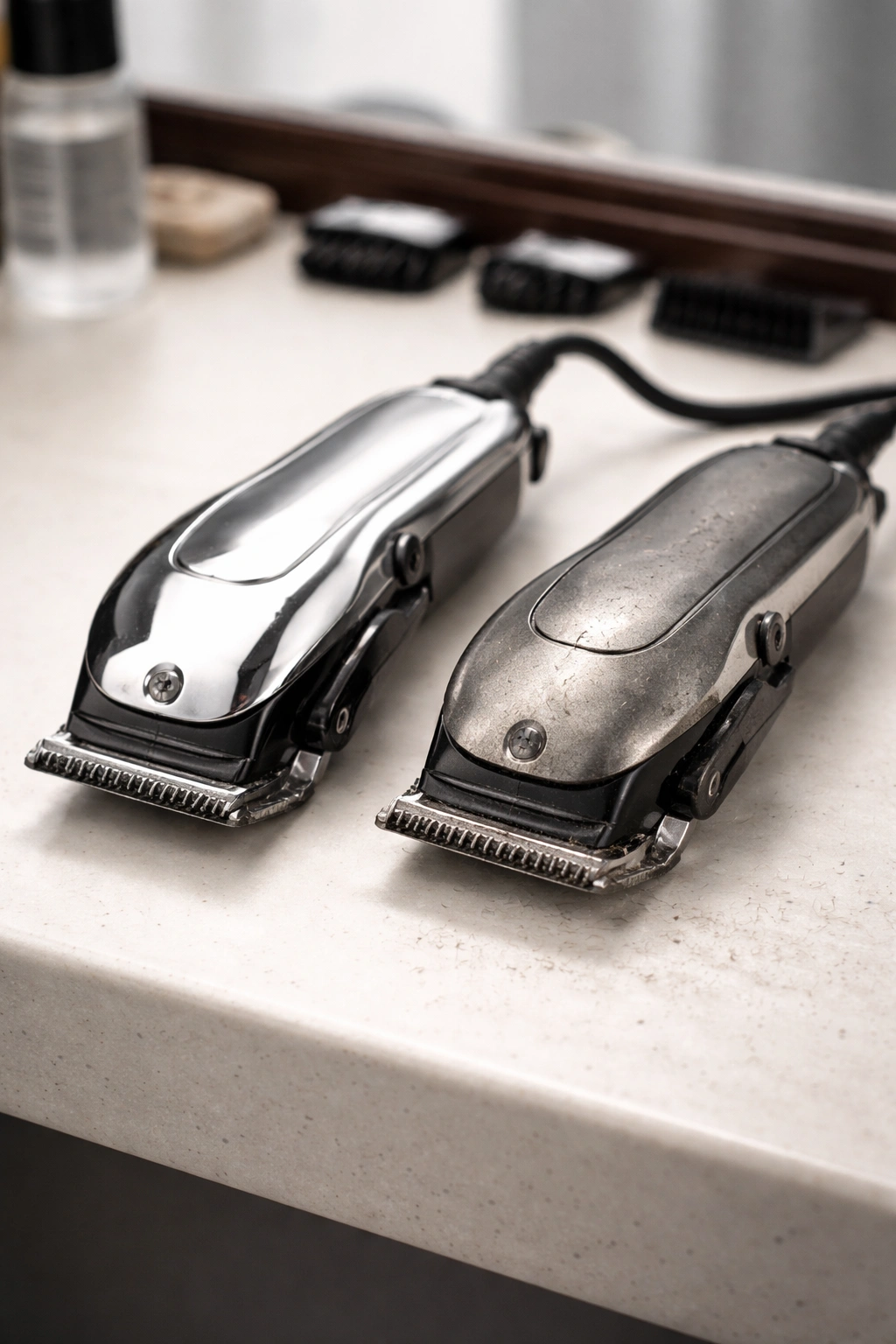 Two clippers showing different maintenance frequencies
