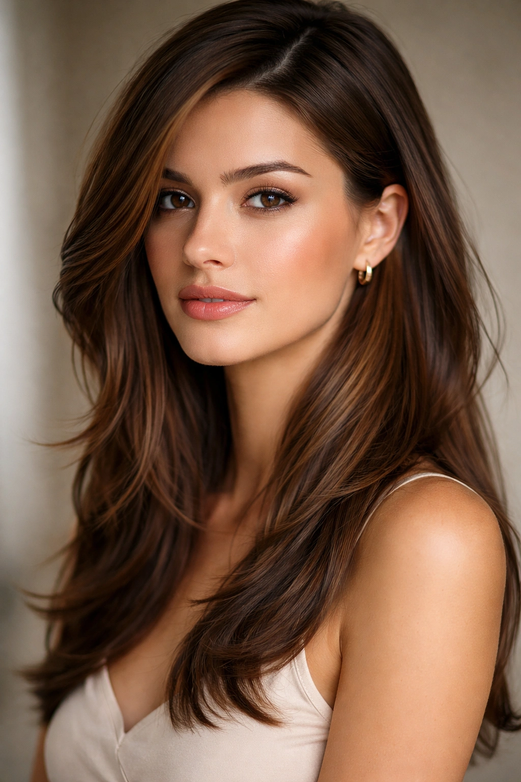 12 Hairstyles That Beautifully Balance A Long Face 10 Deep side part with layers framing cheekbones