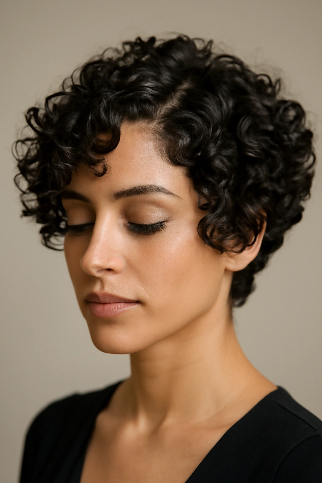 10 Formal Styles That Make Short Hair Look Dressy 5 Close-cropped hairstyle with clearly defined separated curls
