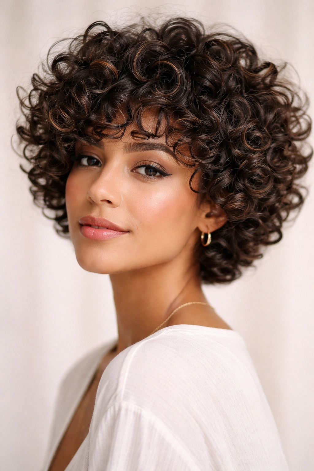 Close-up of individually defined curls with visible separation.
