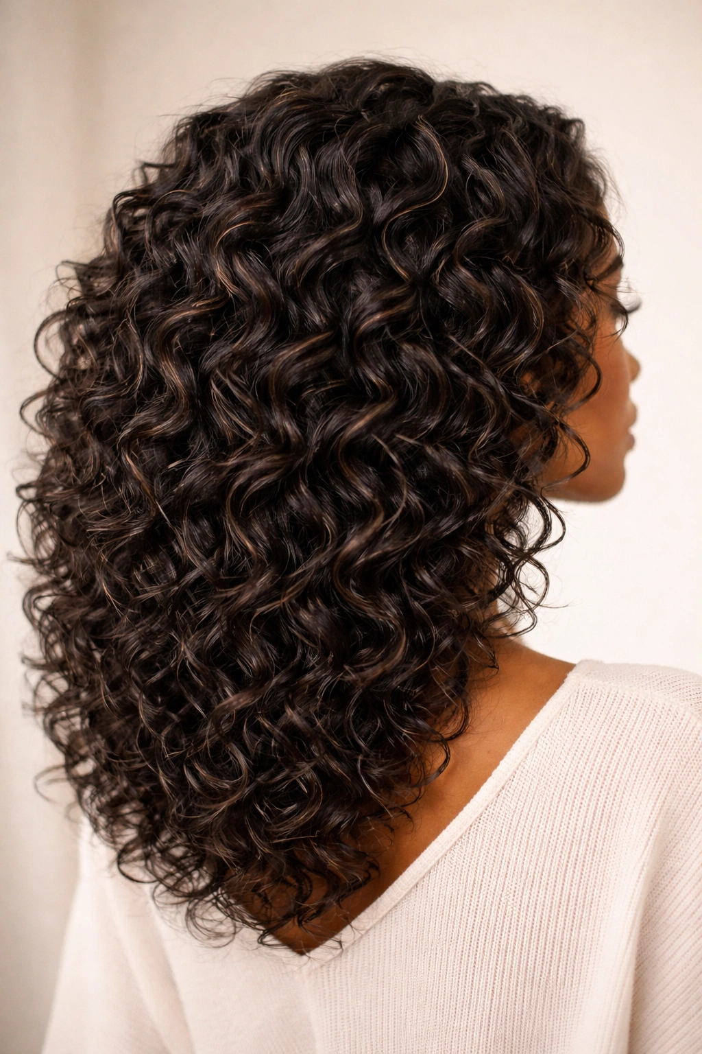 12 Haircuts For Coily Hair That Hold Their Shape 8 Close-up of defined wave pattern in coily hair with visible S-waves