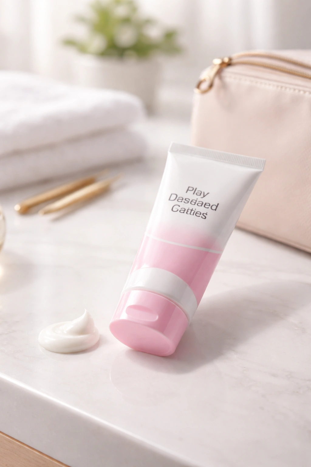 Travel-friendly depilatory cream in a compact setup